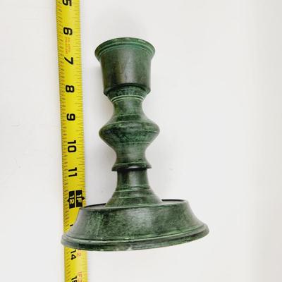 FUN EMERALD GREEN METAL CANDLE STICK