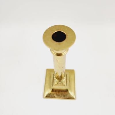 BRASS CANDLE STICK SQUARE BASE