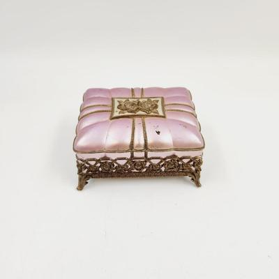 ORNATE PUPLE & BRASS JEWELRY / TINKER BOX