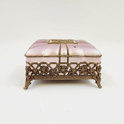 ORNATE PUPLE & BRASS JEWELRY / TINKER BOX