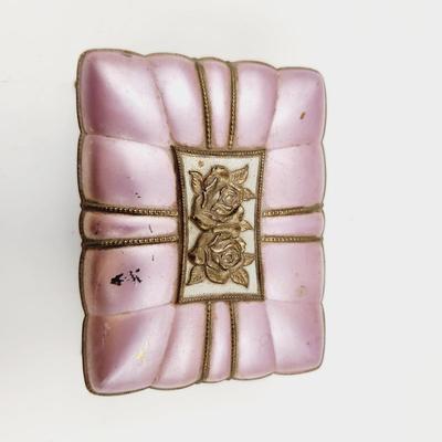 ORNATE PUPLE & BRASS JEWELRY / TINKER BOX