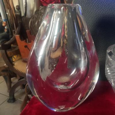 3 Vintage Orrefors glass - 2 teardrop and bowl