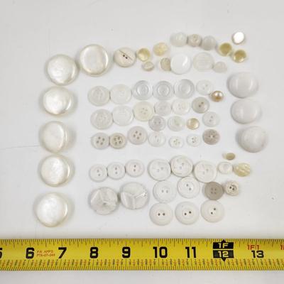 VINTAGE MULTI TONE WHITE BUTTONS