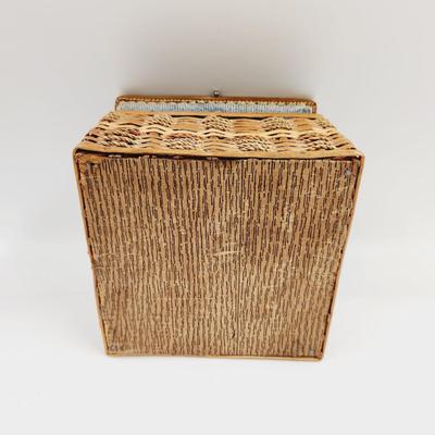 VINTAGE ARRAY OF SEWING SUPPLIES WITH WICKER BASKET