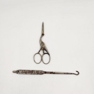 VINTAGE BIRD SCISSORS & HOOK
