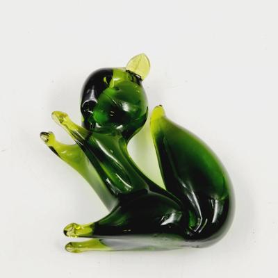 VINTAGE GLASS SQUIRREL FIGURINE