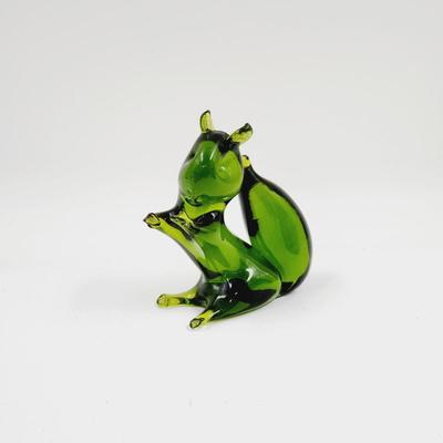 VINTAGE GLASS SQUIRREL FIGURINE