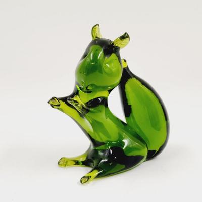 VINTAGE GLASS SQUIRREL FIGURINE