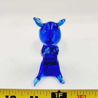 VINTAGE BLUE GLASS SQUIRREL COLLECTABLE FIGURINE
