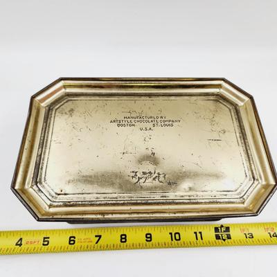 ANTIQUE ARTSTYLE CHOCOLATE METAL TIN