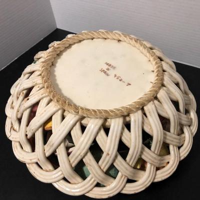 MCM Ceramic Art Pottery-Woven Basket of Vegetables; Spain 450-7