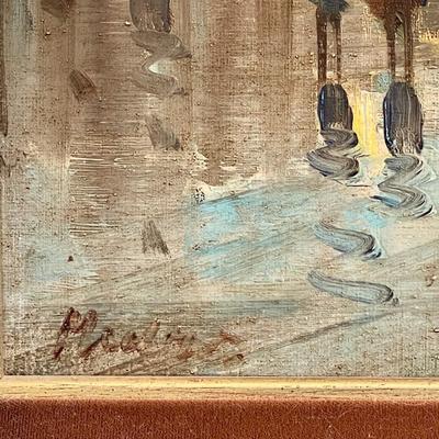 LOT 3  SIGNED FRENCH IMPRESSIONIST OIL PAINTING PARIS STREET SCENE