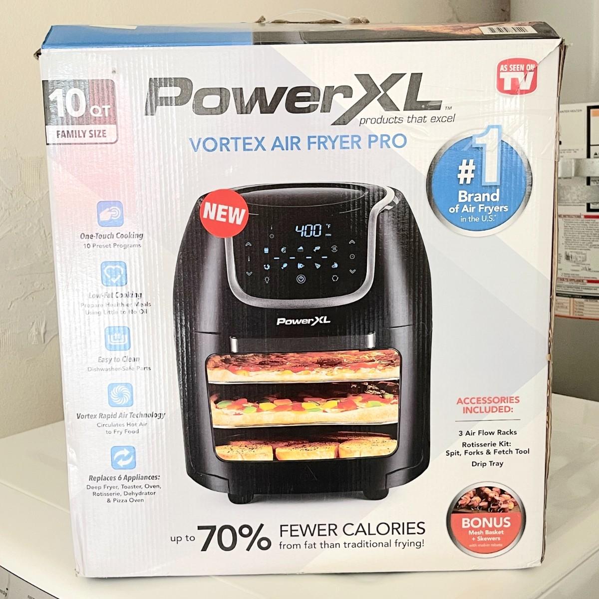 LOT 9 AS SEEN ON TV! POWER XL VORTEX AIR FRYER PRO 10 QT FAMILY SIZE