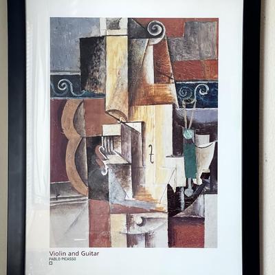 Lot 25 Picasso Poster Framed Under Glass Violin & Guitar 27x35