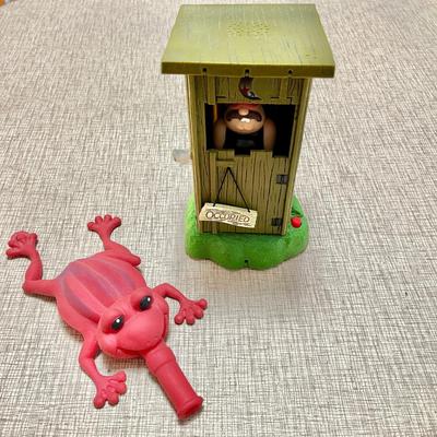 Lot 34 Novelty Joke Toys Talking Outhouse + Rubber Frog Noise Maker + Yodeling Pickle