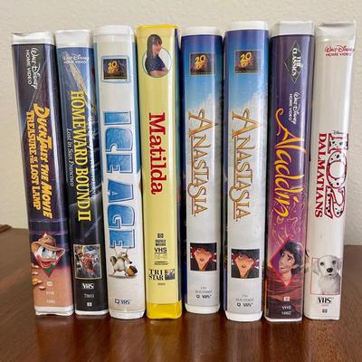 Lot 37 Kids VHS Tapes (8) Aladdin Ice Age Anastasia Matilda