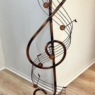Lot 41 Metal Trebel Clef Sculpture Bronze Finish 42" Tall