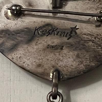 Sterling Silver Necklace with Sterling Pendant-Signed Keskinis
