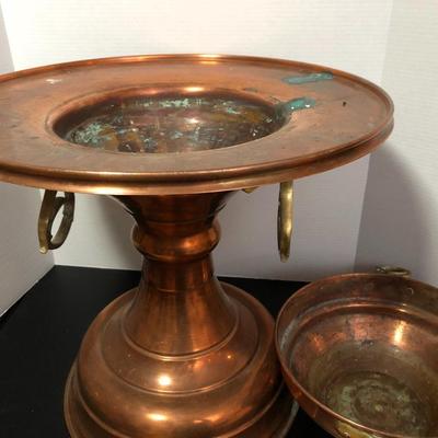 Mongolian/Turkish/Moroccan Cooker - Solid Copper with Brass Handles, Over 2 FT Tall/ 17â€ Wide  (Heavy 17.8 Lbs) Three Pieces
