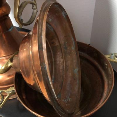 Mongolian/Turkish/Moroccan Cooker - Solid Copper with Brass Handles, Over 2 FT Tall/ 17â€ Wide  (Heavy 17.8 Lbs) Three Pieces