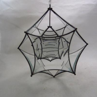Two Clear Beveled Glass Geometric Hanging Sun Catchers
