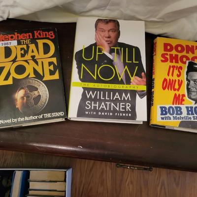 Books by Stephen King, Bob Hope and William Shatner