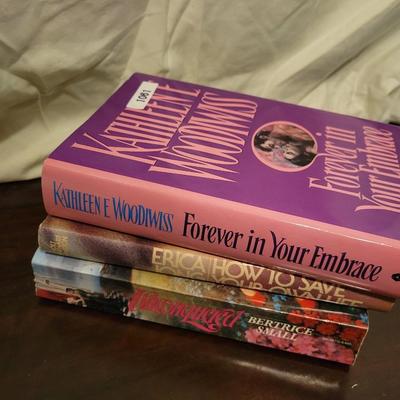 3 Books -Kathleen Woodiwiss, Erica Jong, and Beatrice Small