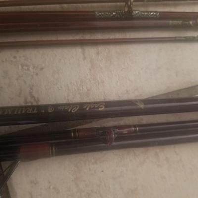 8 Vintage fresh water Wooden fishing rods