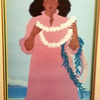 Unsigned Pegge Hopper Hawaiian woman print