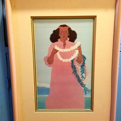 Unsigned Pegge Hopper Hawaiian woman print