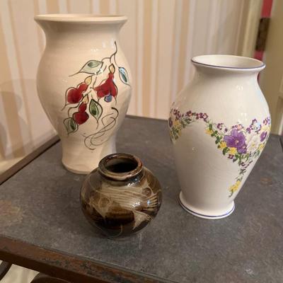 Set of 3 Small floral vases