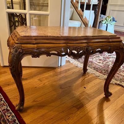 Marble & Wood Table Bench