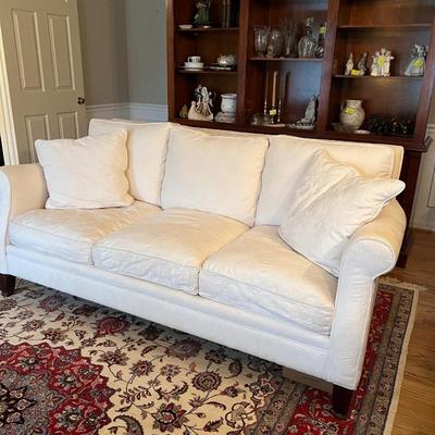 Off white Embroaidered Couch with two Vangard Side Chairs