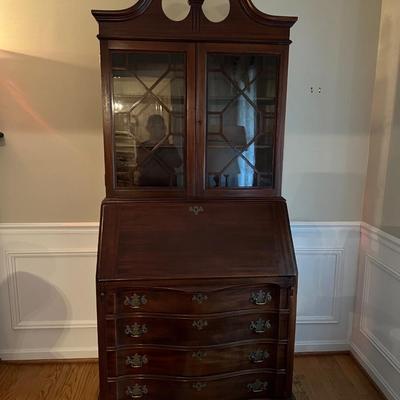 Antique Secretary with glass door, key included