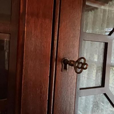 Antique Secretary with glass door, key included