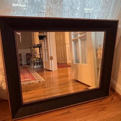 Distressed Black Framed Mirror