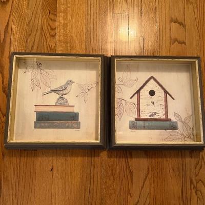 Lot of 2: Gray Wood Floating Frame