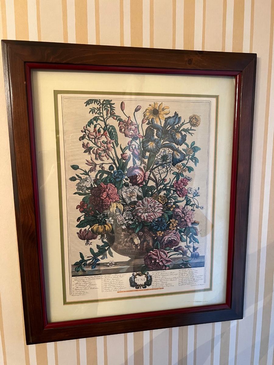 Framed and matted June Floral Print