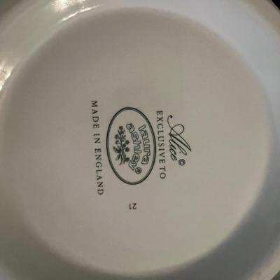 Lot of Assorted Size Floral Plates From Italy & Floral Laura Ashley Vase Sandy Spring Meeting House plate