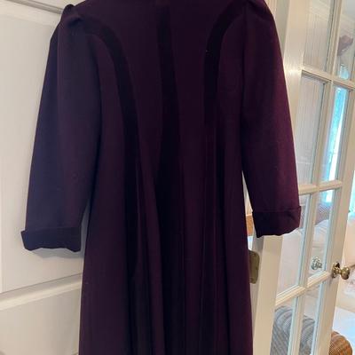 Rothschild Children's VTG 100% Wool Dress Coat Velvet Applique cuffs & Collar