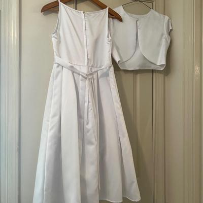 Biscotti Chidrens White Satin Gown & Jacket