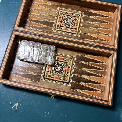 Wooden Inlay Backgammon set