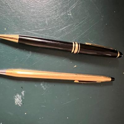 1 Cross pen, 1 Mount Blanc pen