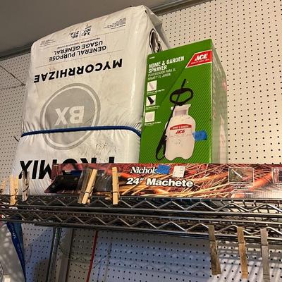 Lot of 3: ProMix Mycorrhizae Growing Medium; Ace Home & Garden Sprayer; Nicholson 24" Machete