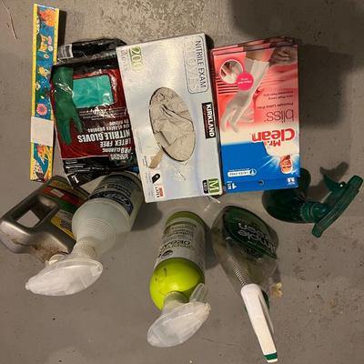 Various Lot of Cleaning Solvents; Latex free & Latex gloves; Ruler