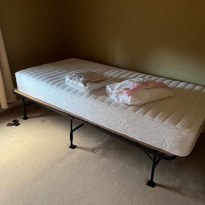 Twin Bed fold up Frame with sheets and cover--mattress optional