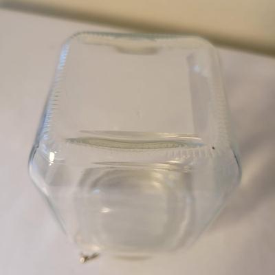 Three Glass Clasp Lidded Jars (K-DW)