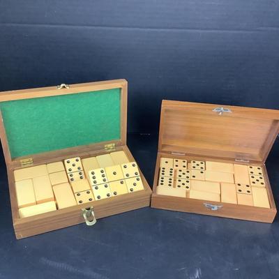 1528 Vintage Wooden Dominoes Lot