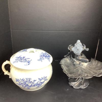 1535 Antique Art Nouveau Lady & Porcelain Potty