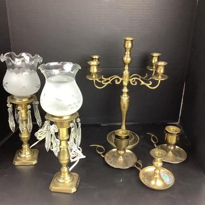 1536 Brass Candlesticks & Lamps